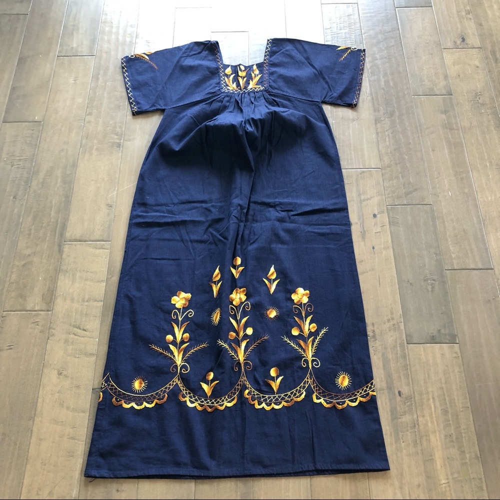 Vintage Cotton Mexican Caftan M L  Folksy